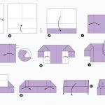 Step-by-step assembly of a sofa for a dollhouse using the origami technique