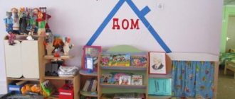 corners in kindergarten in the middle group