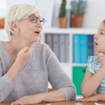 session with a speech therapist for a child
